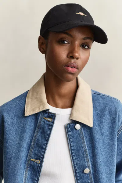 Gant Shield Cotton Twill Cap In Black