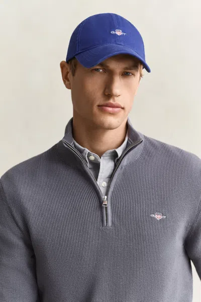 Gant Shield Cotton Twill Cap In Blue