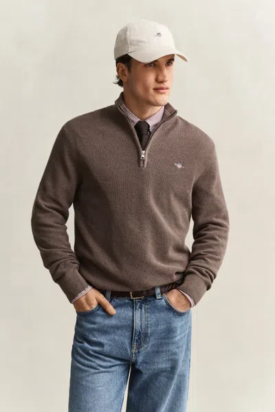 Gant Shield Cotton Twill Cap In Brown