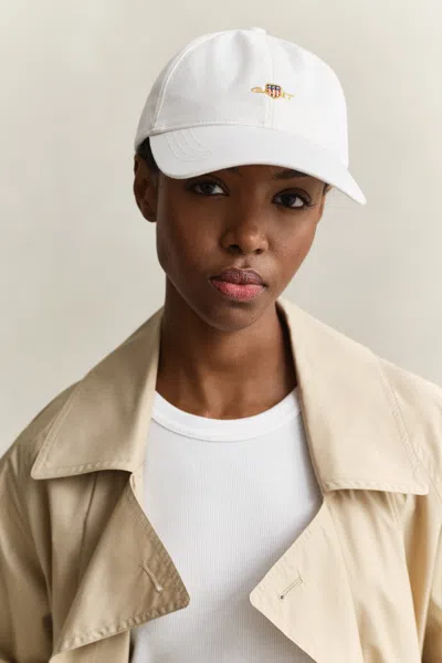Gant Shield Cotton Twill Cap In White