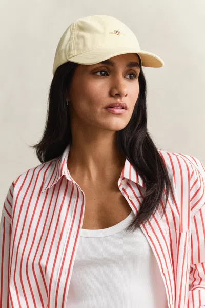Gant Shield Cotton Twill Cap In Yellow