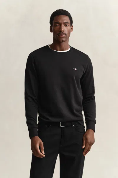 Gant Shield Crew Neck Sweatshirt In Black