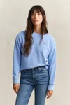Gant Shield Crew Neck Sweatshirt In Blue