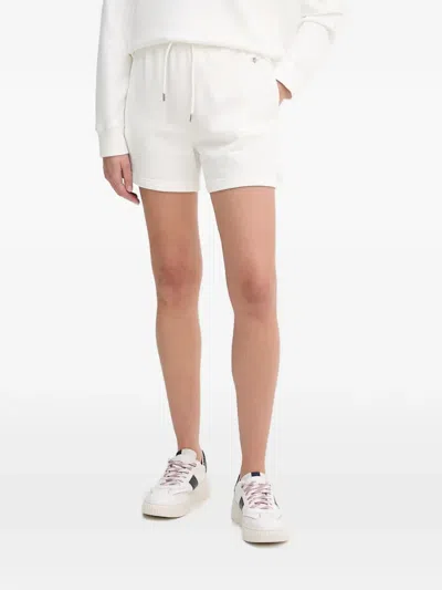 Gant Shield Drawstring-waist Logo-embroidered Shorts In White