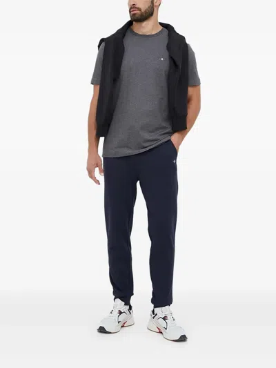 Gant Shield Embroidered-logo Track Pants In Blue