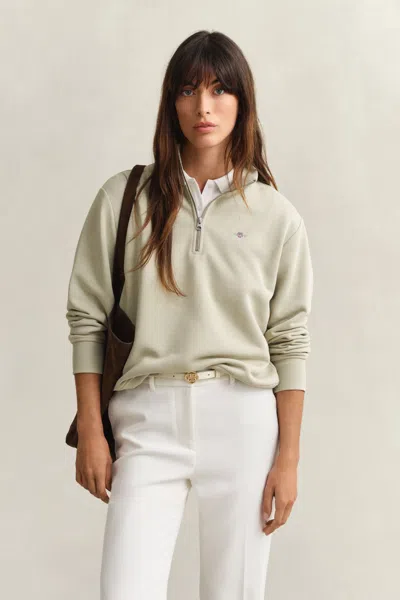 Gant Shield Half Zip Sweatshirt In Animal Print