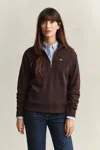 Gant Shield Half Zip Sweatshirt In Brown
