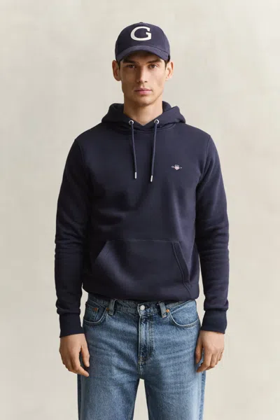 Gant Shield Hoodie In Blue