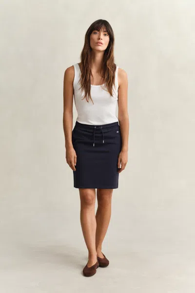 Gant Shield Jersey Skirt In Blue