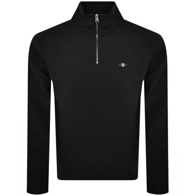 Gant Shield Logo Half Zip Sweatshirt Black