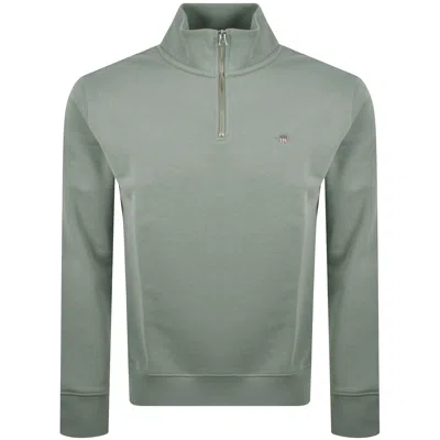 Gant Shield Logo Half Zip Sweatshirt Grey In Gray