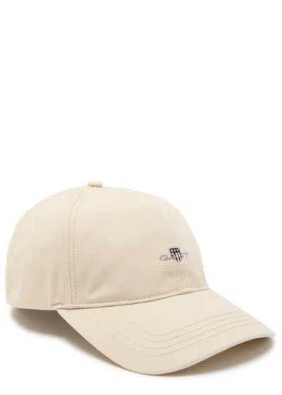 Gant Shield Logo-embroidered Cotton-twill Cap In Neutral