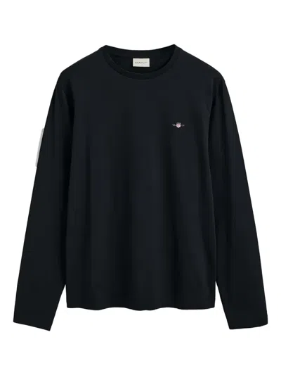 Gant Shield Long-sleeve T-shirt In Black