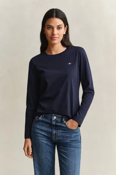 Gant Shield Long Sleeve T-shirt In Blue