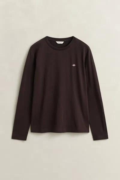 Gant Shield Long Sleeve T-shirt In Brown