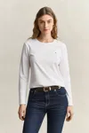 Gant Shield Long Sleeve T-shirt In White