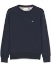 Gant Shield-motif Crew-neck Sweatshirt In Blue