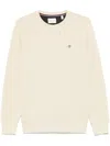 Gant Mens Regular Fit Shield Logo Crew Neck Sweatshirt In Neutrals