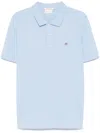 Gant Shield-motif Short-sleeve Polo Shirt In Blue
