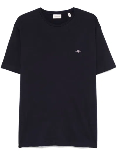 Gant Shield-motif Short-sleeve T-shirt In Blue