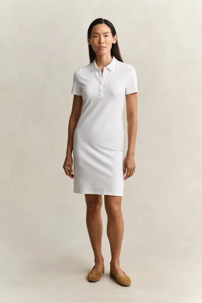 Gant Shield Piqué Polo Dress In Brown