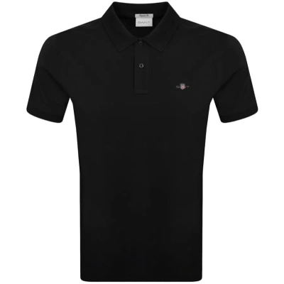 Gant Shield Pique Polo T Shirt Black