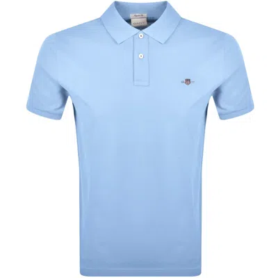 Gant Shield Pique Polo T Shirt Blue
