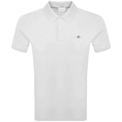 Gant Shield Pique Polo T Shirt White