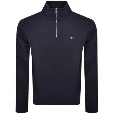 Gant Shield Reg Shield Half Zip Sweatshirt Navy In Blue