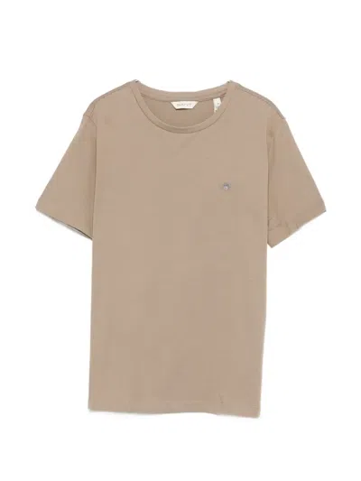 Gant Shield Short-sleeve T-shirt In Neutral