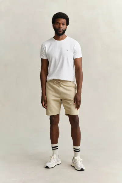 Gant Shield Sweat Shorts In Neutral