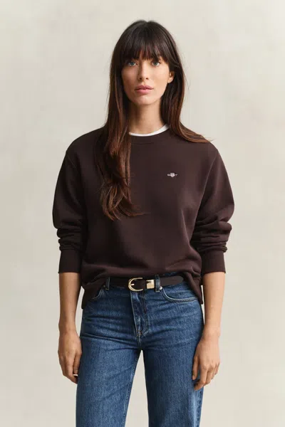 Gant Shield Sweatshirt In Brown