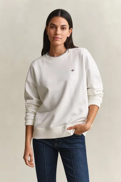 Gant Shield Sweatshirt In White