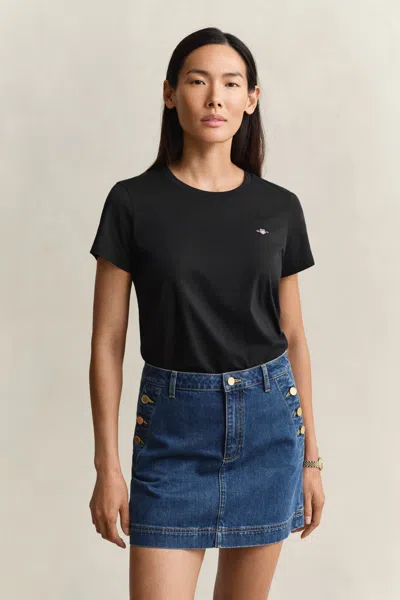 Gant Shield T-shirt In Black
