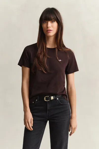 Gant Shield T-shirt In Brown