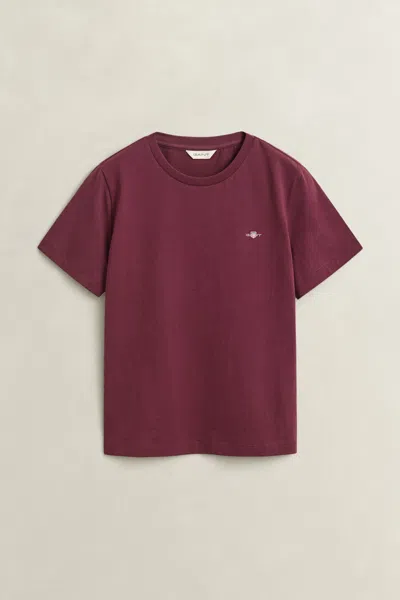 Gant Shield T-shirt In Darkened Wine