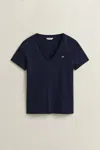 Gant Shield V-neck T-shirt In Blue