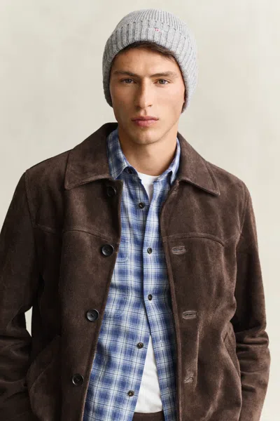 Gant Shield Wool Beanie In Gray