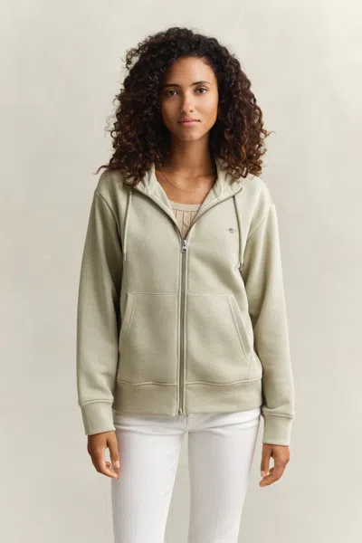 Gant Shield Zip Hoodie In Animal Print