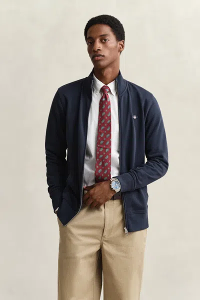Gant Shield Zip Sweatshirt In Blue