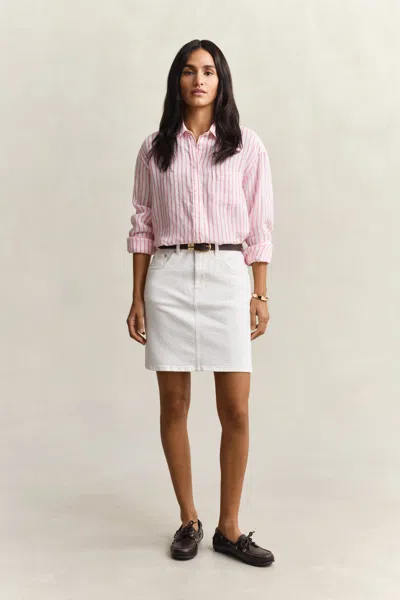 Gant Short Denim Skirt In White