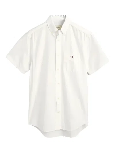 Gant Short-sleeve Pocket Shirt In White