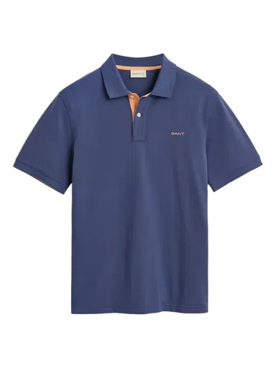 Gant Short-sleeve Polo Shirt In Blue