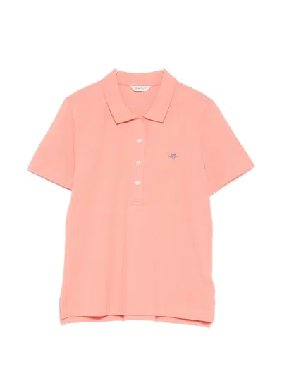 Gant Short-sleeve Polo Shirt In Pink