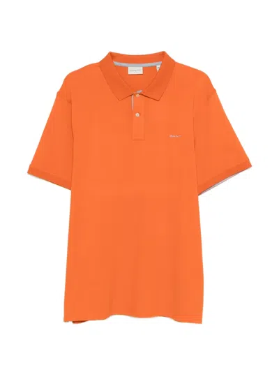 Gant Short-sleeve Polo Shirt In Orange
