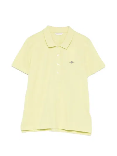 Gant Short-sleeve Polo Shirt In Yellow