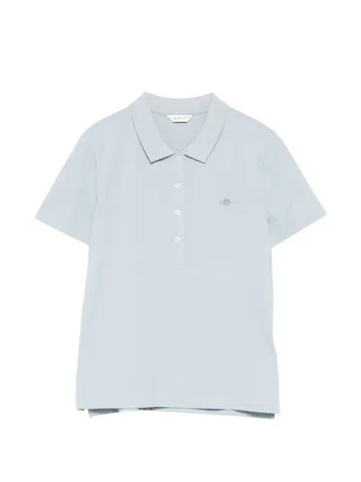 Gant Short-sleeve Polo Top In Blue