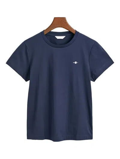 Gant Short-sleeved T-shirt In Blue