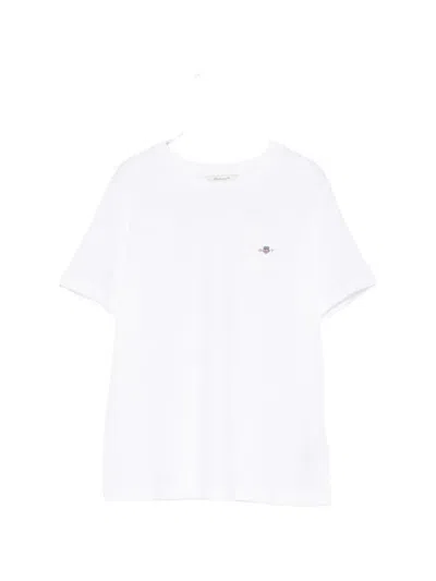 Gant Short-sleeved T-shirt In White