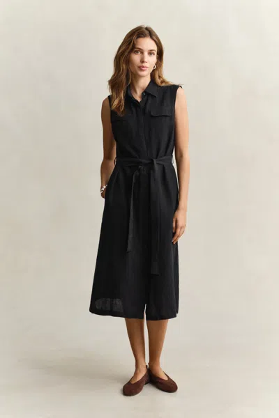 Gant Sleeveless Linen Dress In Pattern